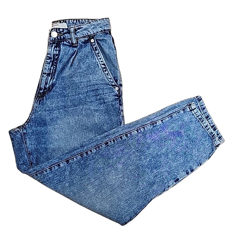 Garage Denim Womens Straight Leg High Rise 4 Pkt Zip & Button Mom Jeans Sz 5/27